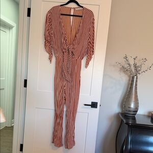 Faithfull the Brand Orange and White Striped Garment